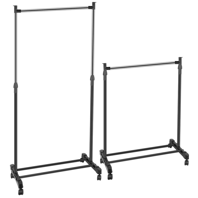 33lbs Garment Racks 3.12ft-4.80ft Height Adjustable Clothes Stand Foldable Clothes Hanger with Wheels _voghion.com