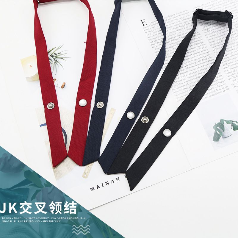 Disponibile in magazzino uniforme scolastica piccolo stile college giapponese sottile croce JK tinta unita papillon all'ingrosso_voghion.com