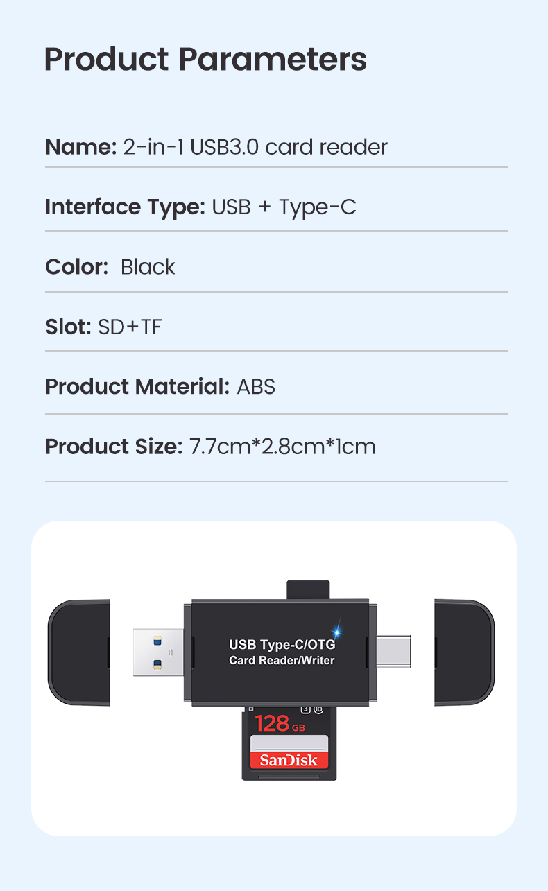 Card SD TF USB 2.0/3.0 to Type C Card Adapter for PC Laptops USB Micro SD Card High Speed Multi Smart Card_voghion.com