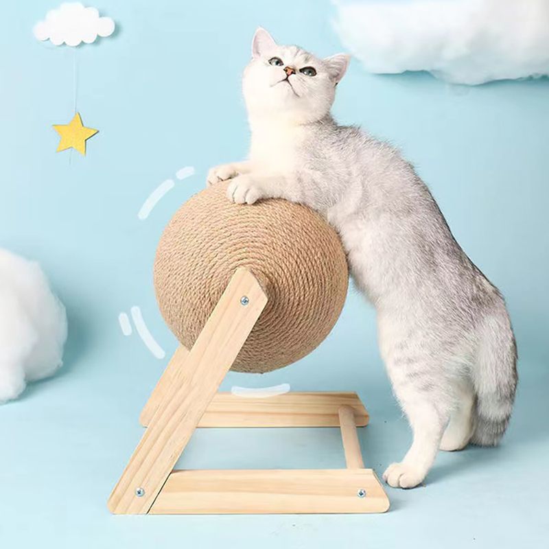 Tiragraffi per gatti, giocattolo con palla in corda di sisal, giocattolo per zampe, tiragraffi per gatti, resistente all'usura, forniture per mobili per animali domestici_voghion.com