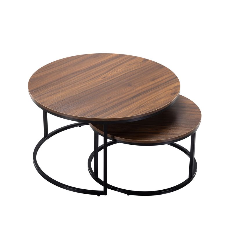 Nesting Round Coffee Table Set Of 2-piece_voghion.com