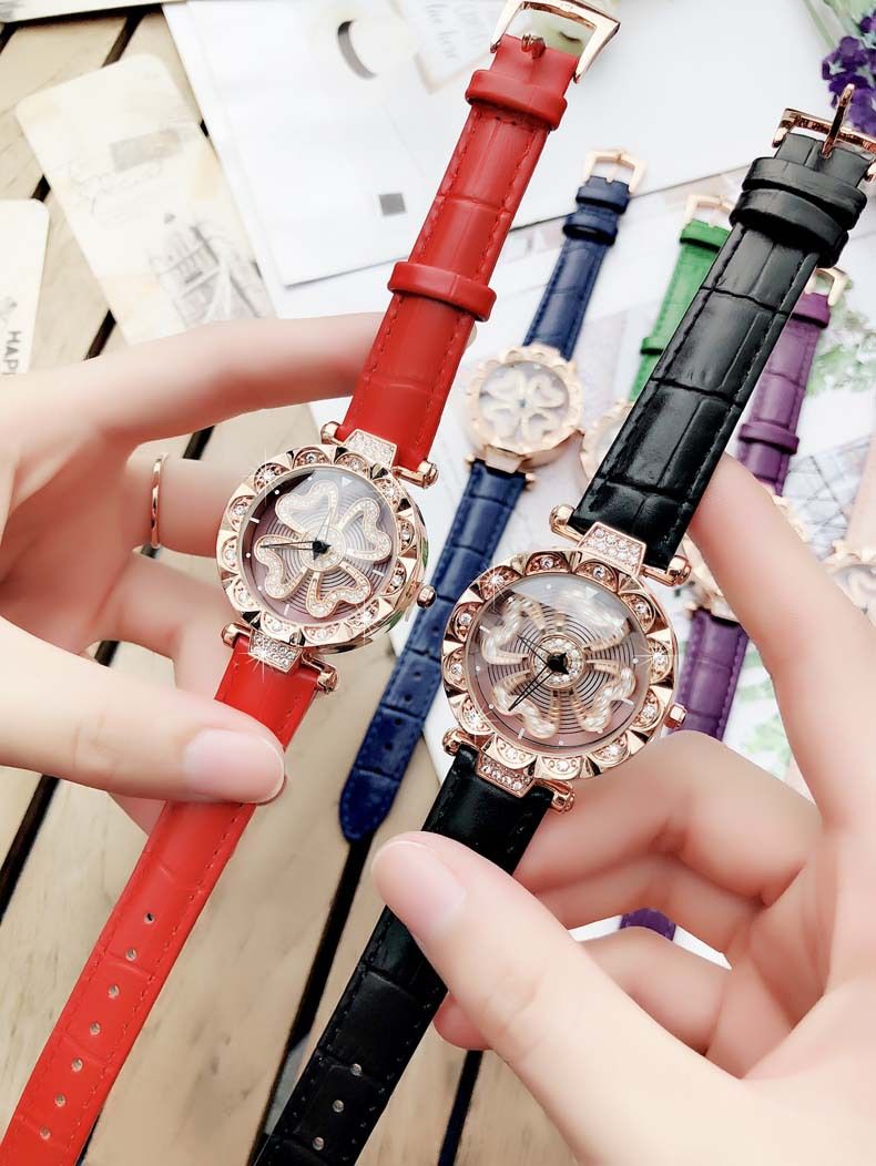 Neue Zeit läuft Damen Luxus Mode Diamant Set Liebe wasserdicht Student Gürtel Quarzuhr_voghion.com