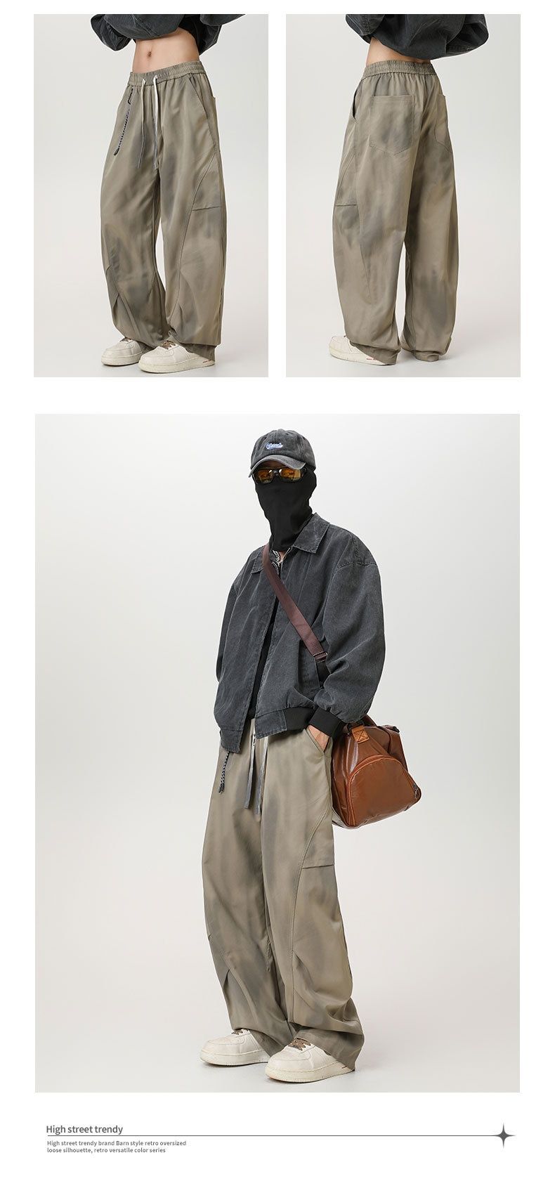 001 Cross-Border High Street American Style Trendy Paratrooper Long Functional Cargo Men's Outdoor Oversized Retro Gradient_voghion.com