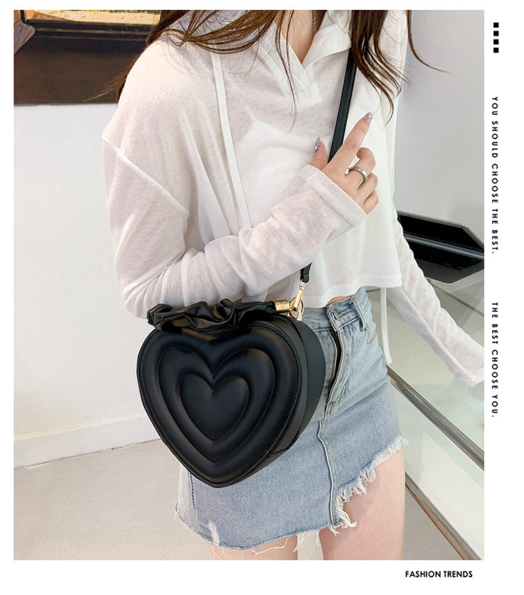 Borse a tracolla firmate a forma di cuore a forma di cuore di amore alla moda Borse a tracolla firmate per donna Borsa con manico superiore in pelle PU solida_voghion.com