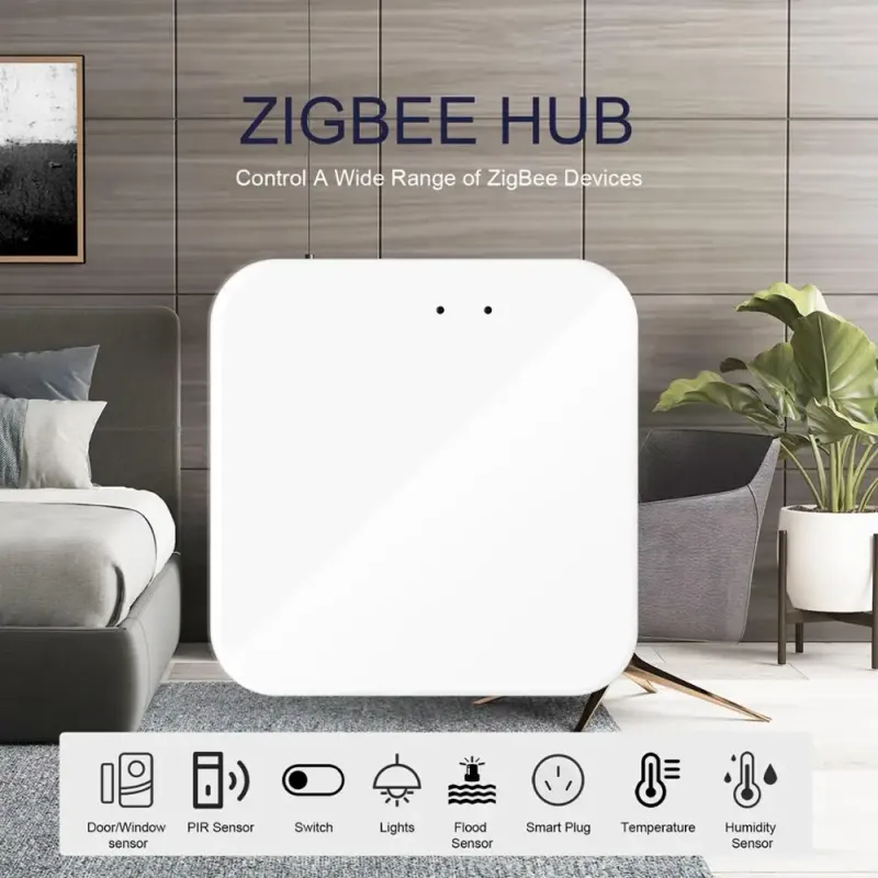 Tuya ZigBee 3.0 Smart Hub, Wireless/Wired Gateway Bridge for App Voice Remote Control, Works with Alexa Home Assistant_voghion.com