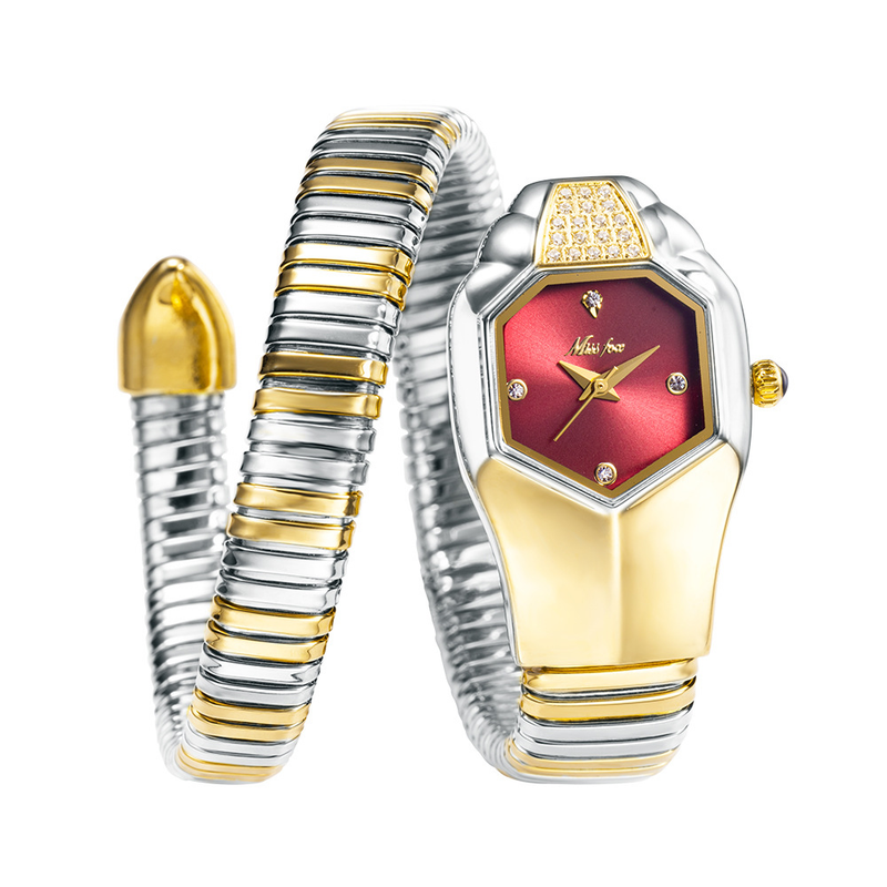 MISSFOX Neue Trend-Kopf-Freizeit-Temperament-wasserdichte, fortschrittliche, schlangenförmige Damenuhr_voghion.com