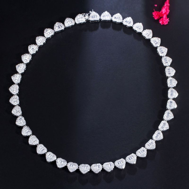 Collana Hip Hop con cuore pieno di diamanti, catena cubana, stile discoteca, stile street, girocollo in zircone a forma di cuore_voghion.com