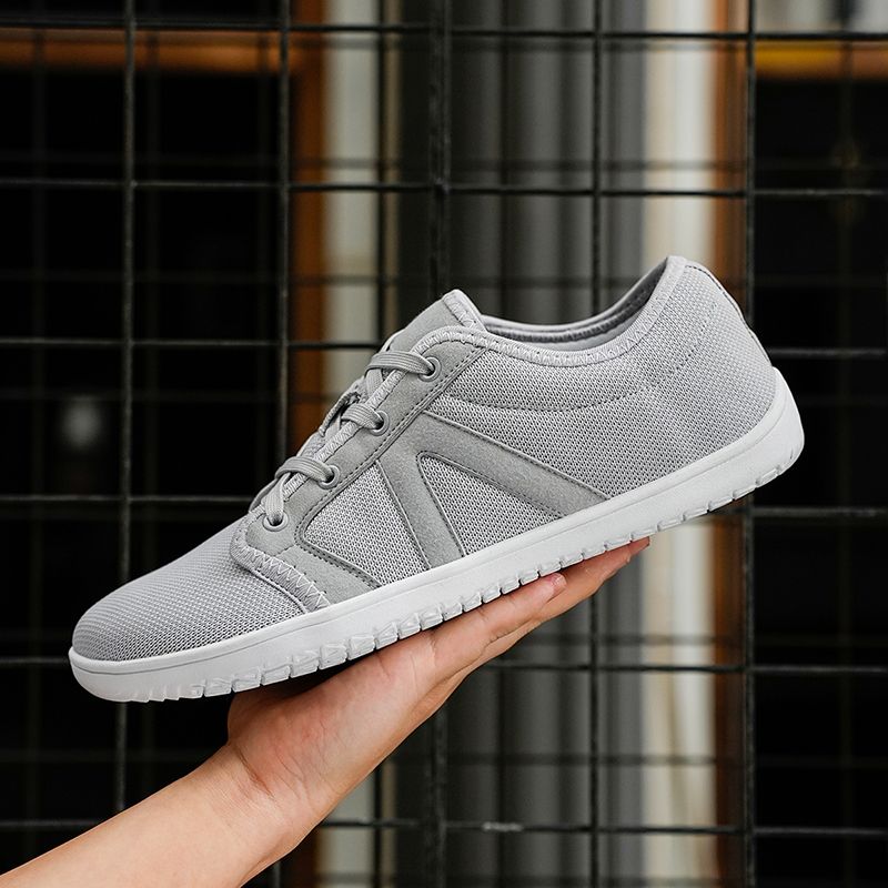 Baskets unisexes à la mode et à la largeur large, chaussures de marche décontractées à semelle zéro et à bout croisé minimaliste_voghion.com
