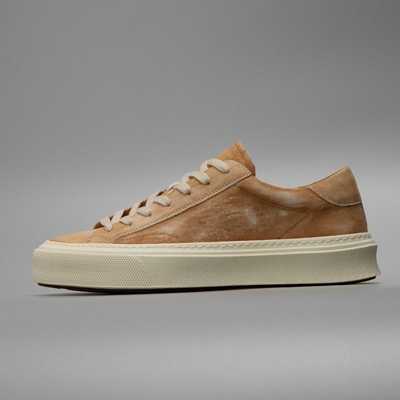 2024 Neue Herren-Sneaker aus echtem, gewaschenem Büffelleder im Used-Look, modisch, trendig, braun, vielseitig, lässig_voghion.com