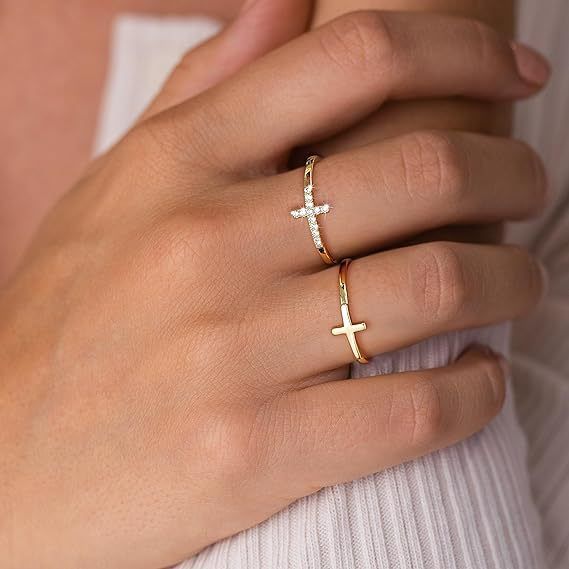 New Arrival Geometric Cross Ring Set Adjustable Open Jewelry For Women Sale_voghion.com
