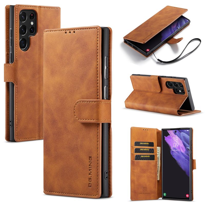 Geeignet für Samsung S23 Schutzhülle S22 Ultra Card Insertion Wallet Leder Handyhülle_voghion.com