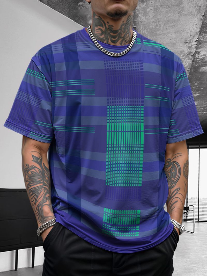 Sommer Neue Herren Kontrastfarbe Street Style Patchwork Mode Lässig Vielseitig Atmungsaktiv Kurzarmhemd_voghion.com