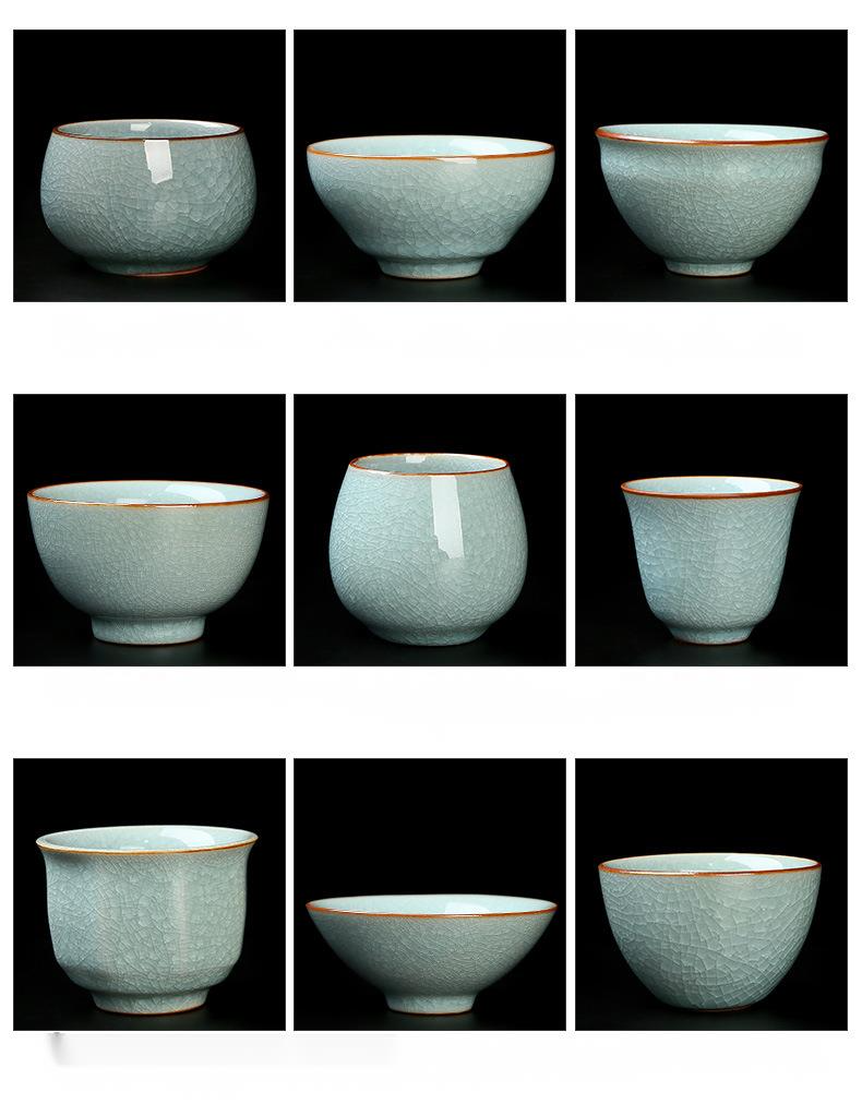 Ru Kiln Ice Flower Master Single Crackle Glaze Set da tè in ceramica per degustazione Kung Fu, tazza da tè per uso domestico_voghion.com