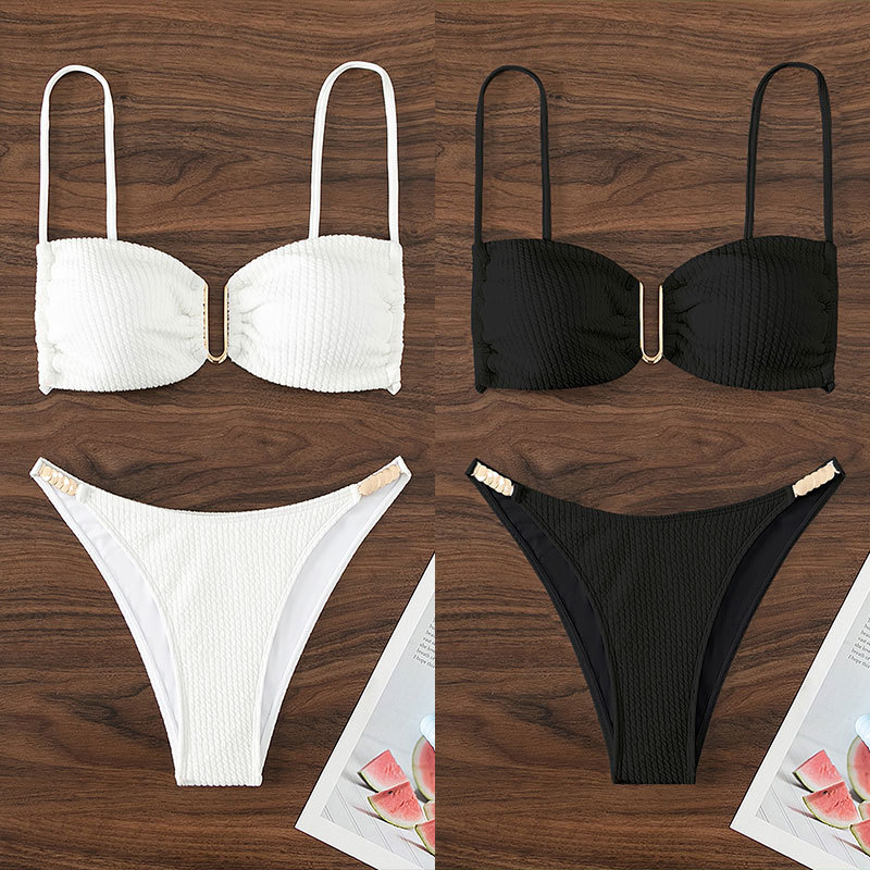 Strapless Two-Piece Swimsuit Beach Triangle Bikini For Women New Swimwear_voghion.com
