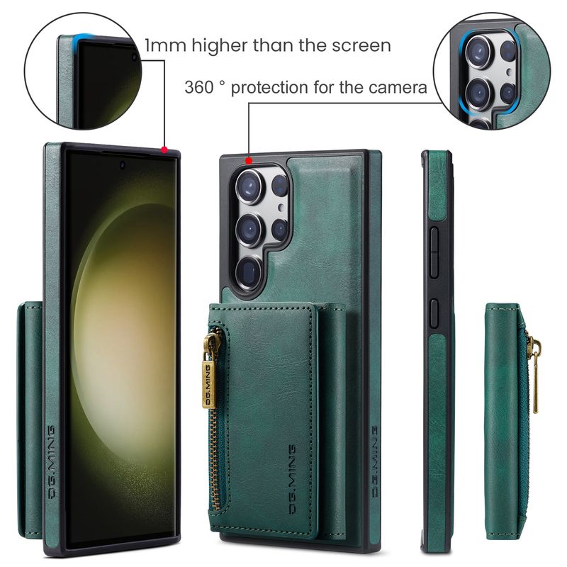 M5 per Samsung S22 Ultra custodia magnetica laterale in pelle per telefono S22 Ultra custodia protettiva portafoglio due in uno_voghion.com