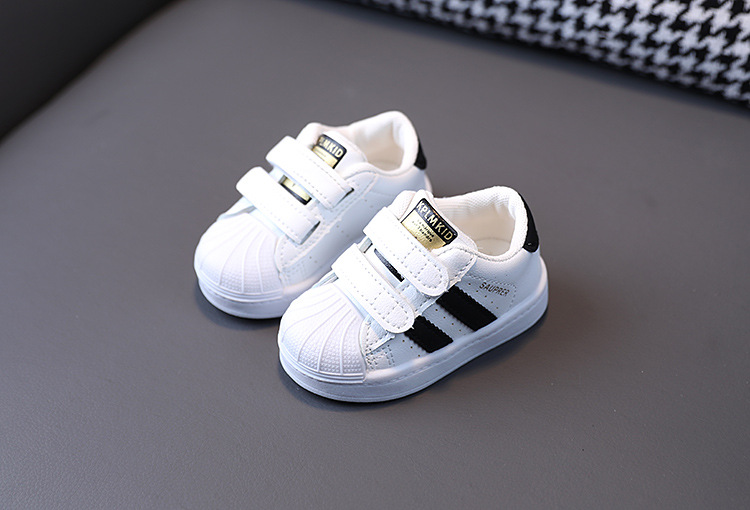 Zapatillas de deporte para niños de primavera y otoño, zapatos blancos, zapatos de suela blanda para niños pequeños, zapatos deportivos para niños, zapatos de bebé para niñas, zapatos de bebé con punta de concha_voghion.com