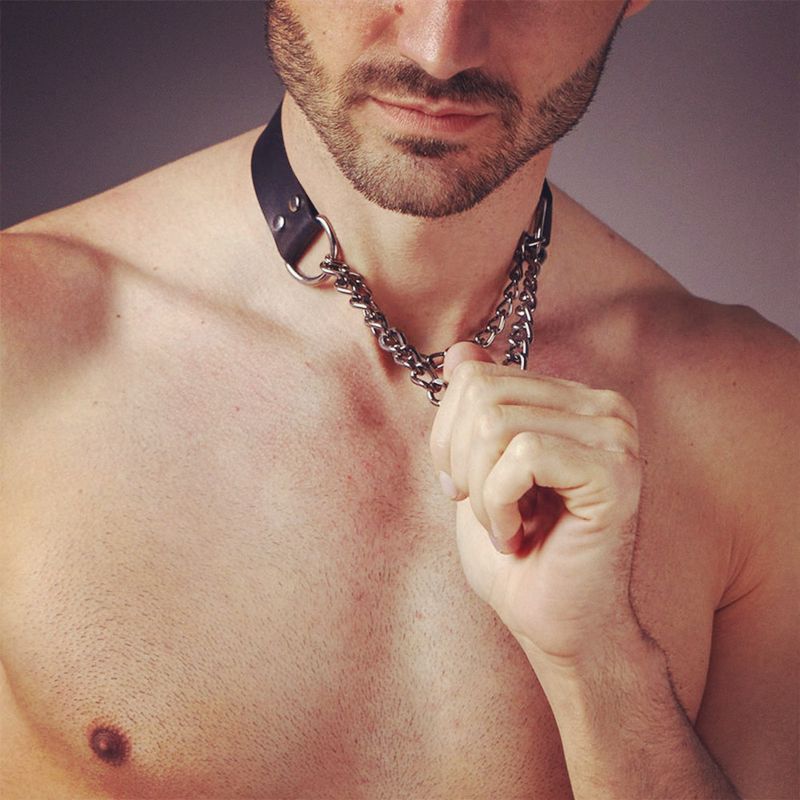 Bracciale da uomo in pelle, bandana, collare, braccialetto, stile moda, Bmsm, padrone schiavo, grasso, abuso, U Bear Party_voghion.com