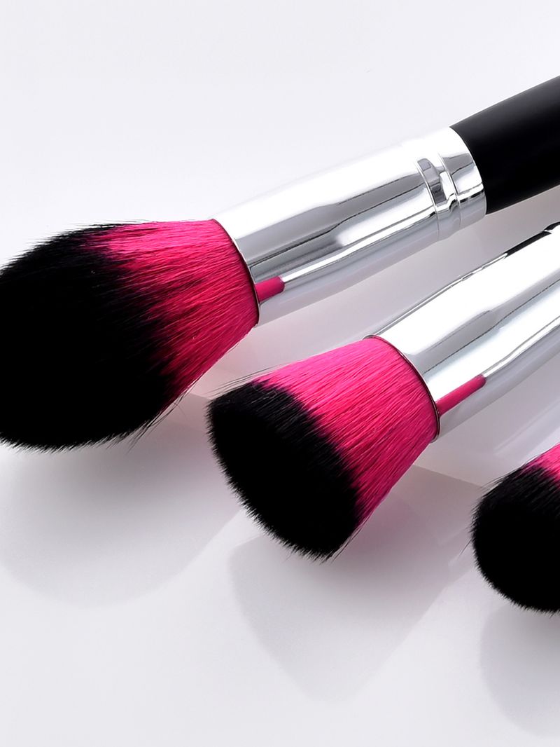Set di pennelli per trucco professionale per capelli neri, rosa e neri da 13 pezzi_voghion.com