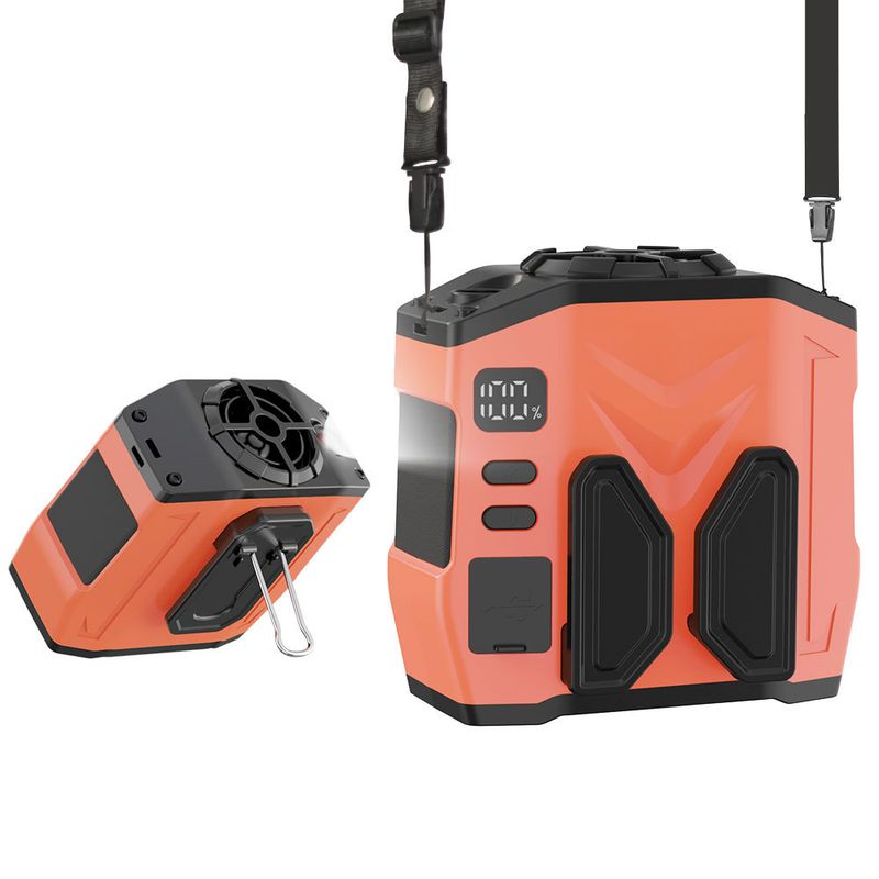 Ventilator nou pentru talie, cu încărcare USB, turbină, vânt puternic, ventilator portabil pentru exterior, ventilator pentru șantier de construcții_voghion.com