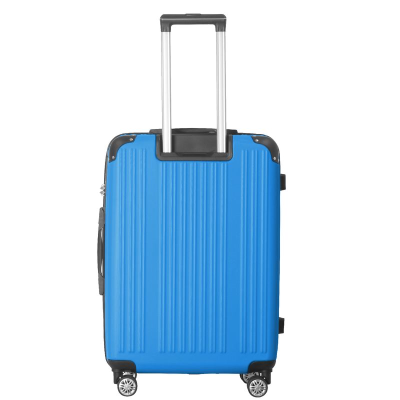 3-Piece Lightweight ABS Hardshell Luggage Set (20", 24", 26") In Deep Blue With Spinner Wheels, TSA Lock, And Adjustable Telescopic Handle - Durable Travel Suitcases_voghion.com