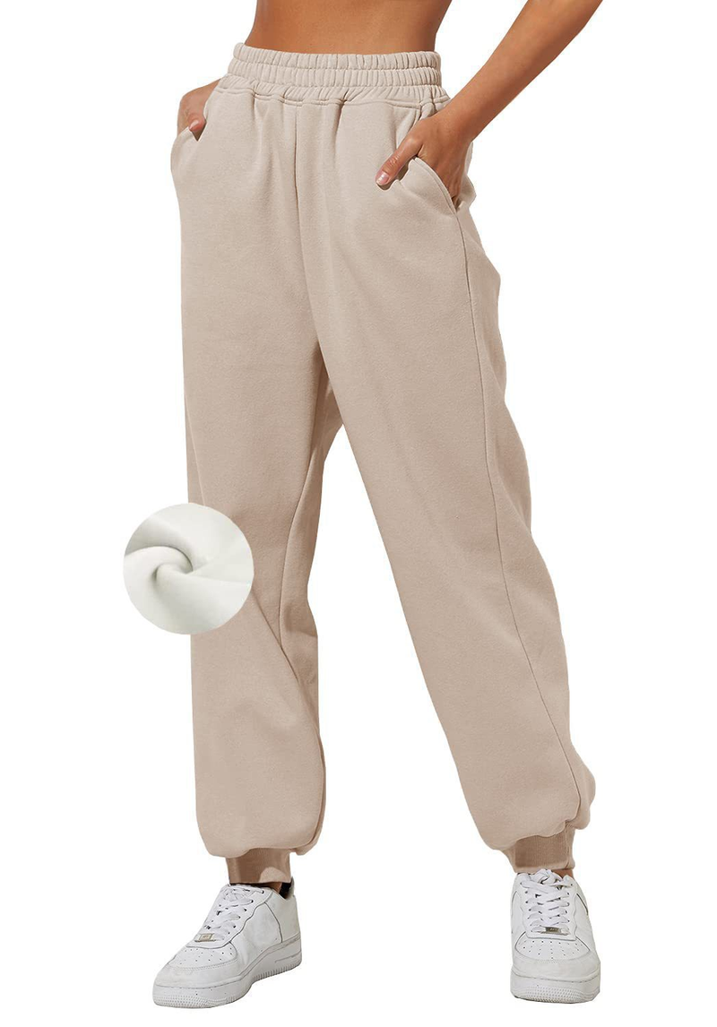 Pantaloni casual sportivi in tinta unita da donna con gambe larghe_voghion.com