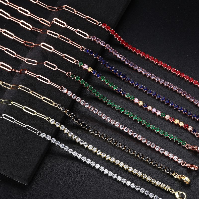 Set di gioielli da donna, moda, fermacarte, cuciture, bracciale da tennis, zircone rotondo femminile, 12 gioielli da mano in pietra di compleanno_voghion.com