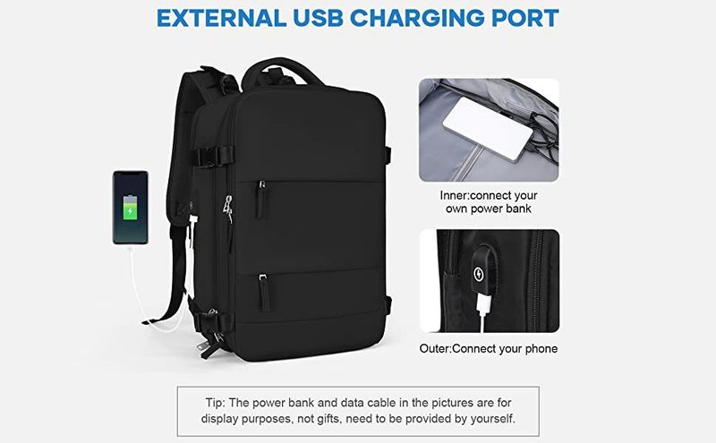Large capacity men's and women's travel and leisure backpack 15.6 inch computer backpack USB independent shoe compartment waterproof_voghion.com