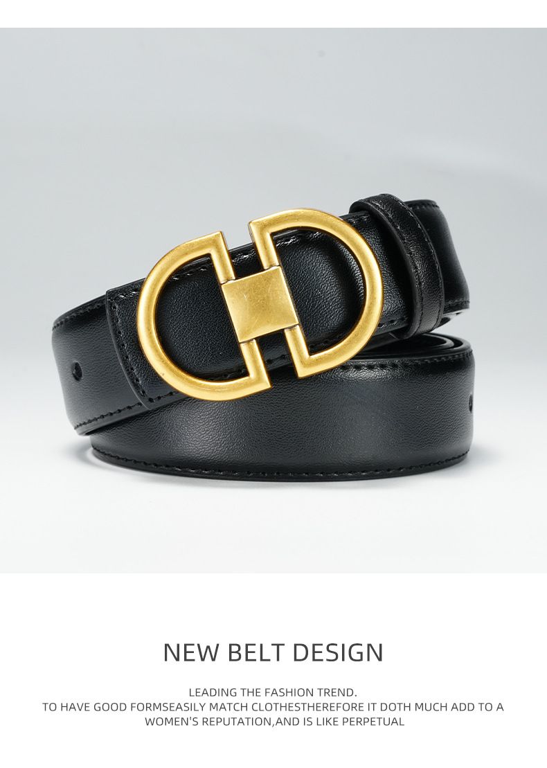 Dress Smooth Button Decorative Versatile Thin Skirt Women's Belt_voghion.com