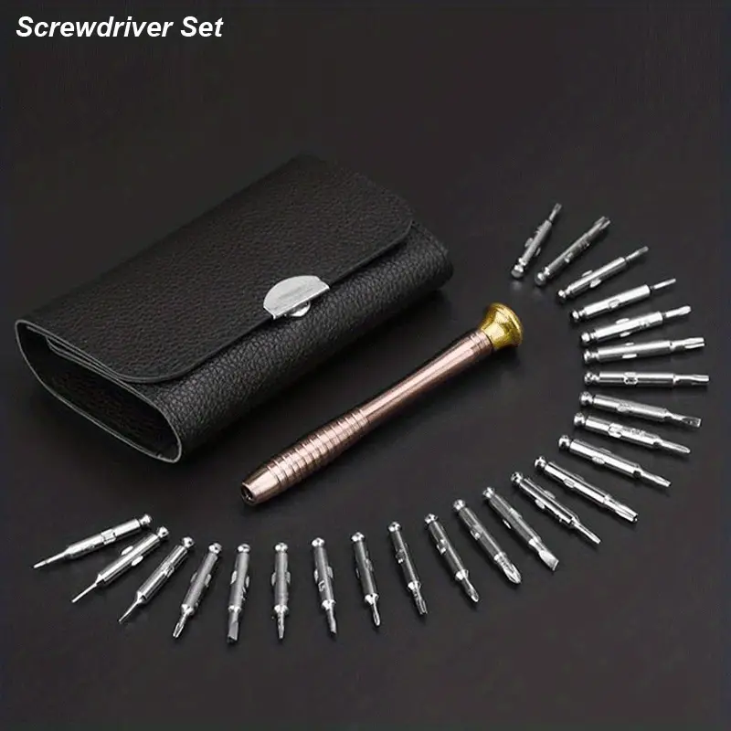 1 Set, Präzisiouns-Schraubendreierset, 25-an-1 Reparatur-Tool-Kit, Klenge Schraubendreierset, Stär-/Y-Typ-/Flaachklingen-/Dräieck-Schraubendreierset_voghion.com