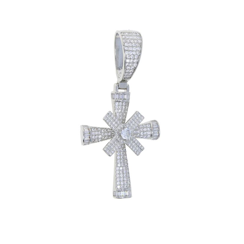 Herrenschmuck Kreuzanhänger Kann Drehen Rap Hip Hop Trend Hip Hop Halskette Schmuck_voghion.com