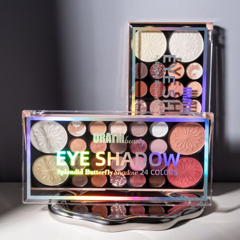 URATM 24-Color All-in-One Makeup Palette - Matte & Pearlescent Eyeshadows, Lipsticks, Blush & Contour - Professional Multi-Functional_voghion.com