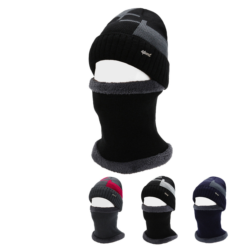 Herren Herbst und Winter Gehörschutz gestrickte Wollmütze Version Reiten Nackenschutz warm plus samtverdickte Wollmütze Spot_voghion.com