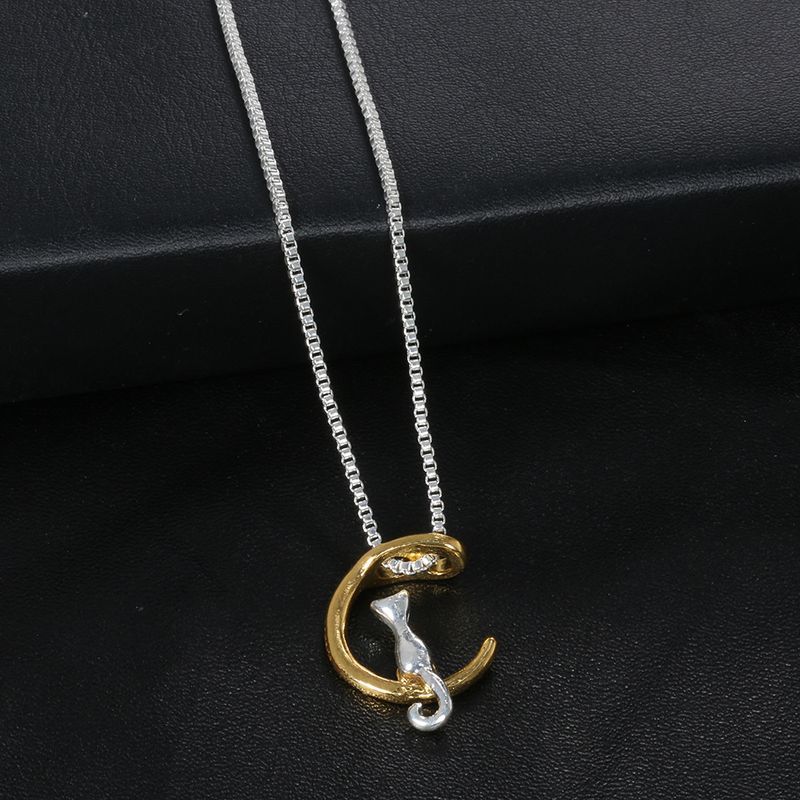 Maan Kat Ketting Vrouwen Internet Rode Kraag Ketting Korte Halsketting Schattig Zoet Stijl Student Veelzijdig_voghion.com