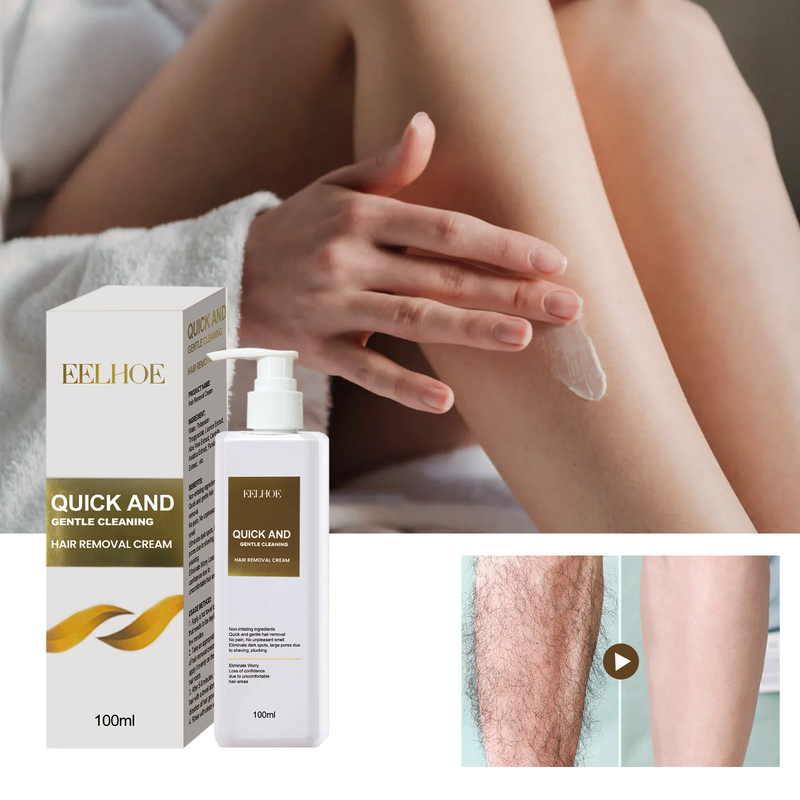 Crema depilatoare EELHOE îndepărtează rapid și delicat părul de la axile, brațe și corp, oferind o piele netedă și hidratată._voghion.com