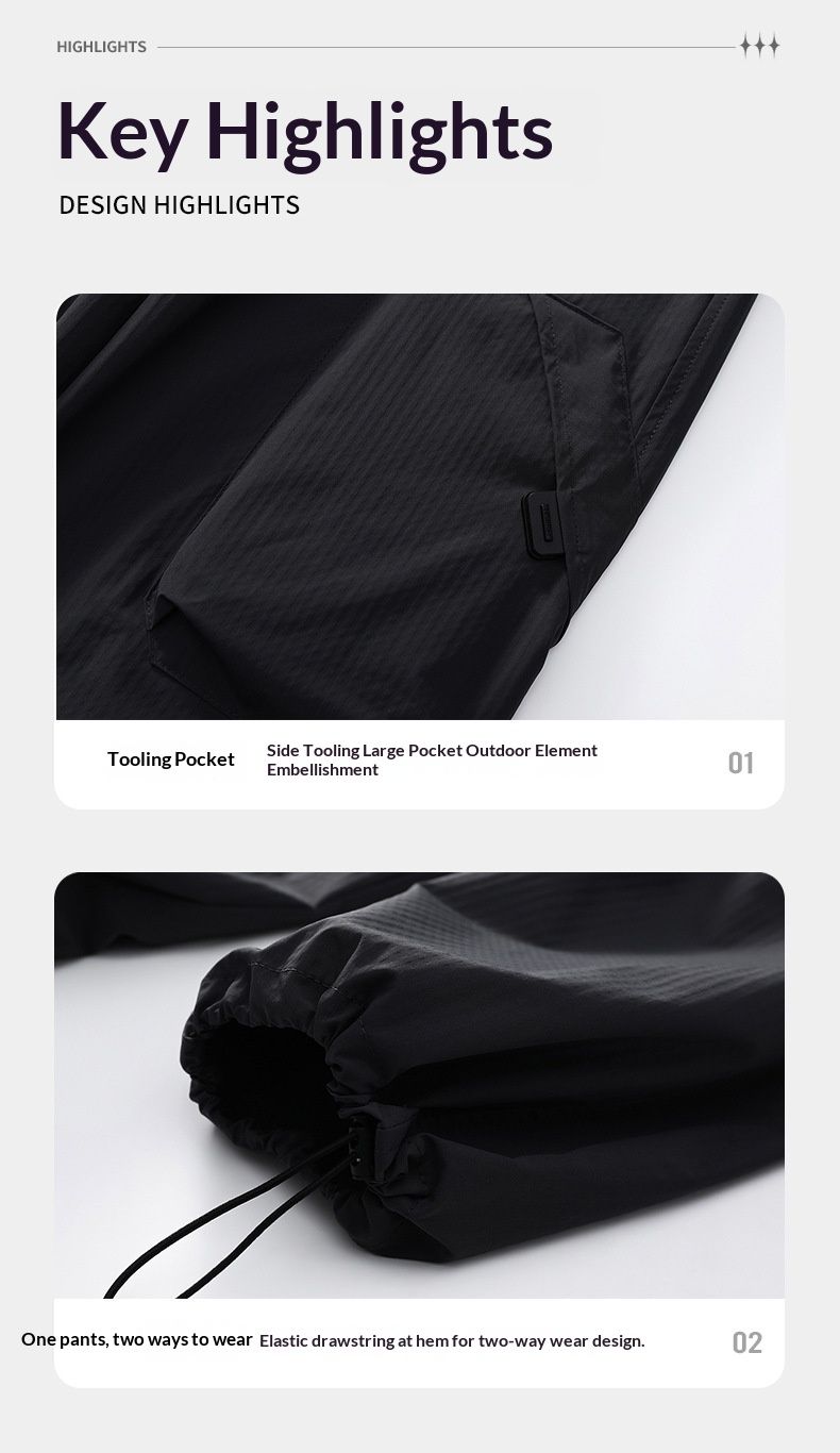 001 Hiking Solid Color Men's Spring Outdoor Thickened Fashion Versatile Casual Windproof And Water-Resistant Pants_voghion.com