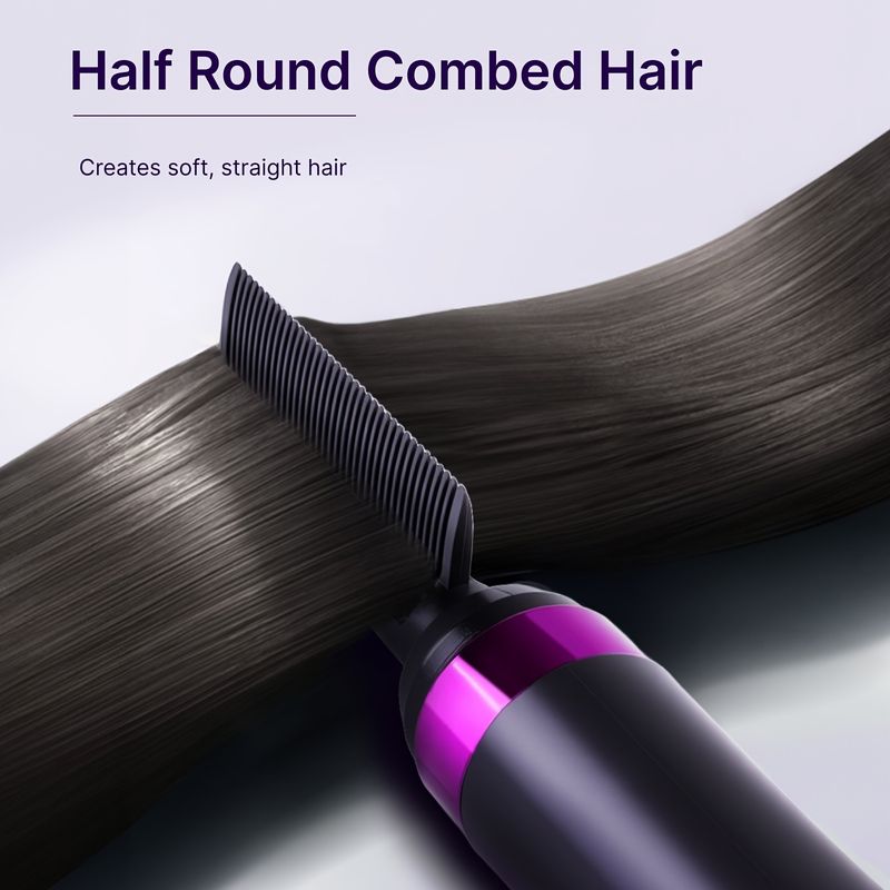 Set asciugacapelli 6 in 1, in grado di asciugare rapidamente i capelli, dispositivo automatico per arricciare e lisciare, 3 velocità regolabili,_voghion.com