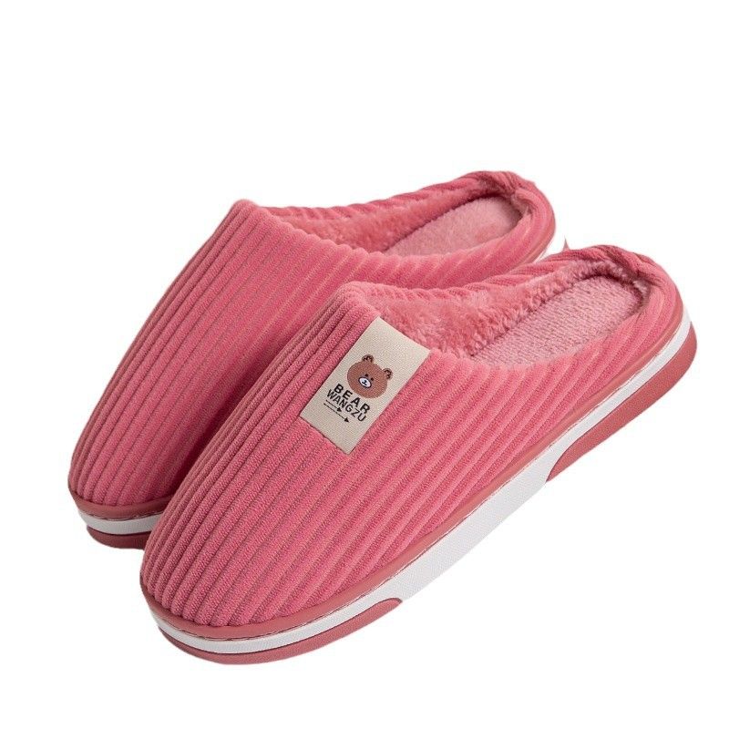 Cotton slippers, in autumn and winter, two tone TPR sole, non slip, odorless, home use, warm feet, winter fur slippers_voghion.com