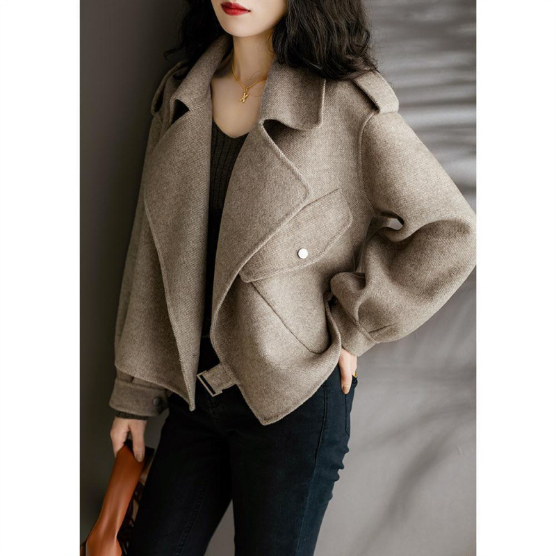 Hepburn New Woolen Suit For Women British Style Autumn Winter Petite Chic Versatile Loose French Short Coat_voghion.com