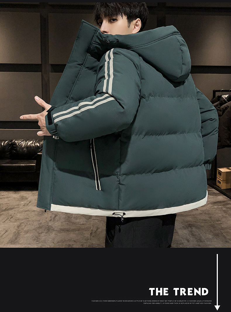 Winter Warmer, verdickter Baumwollmantel Herrenmode Mit Kapuze Lässiger Baumwollmantel Lockere Große Kurze Baumwolljacke Trendy Und Vielseitig_voghion.com