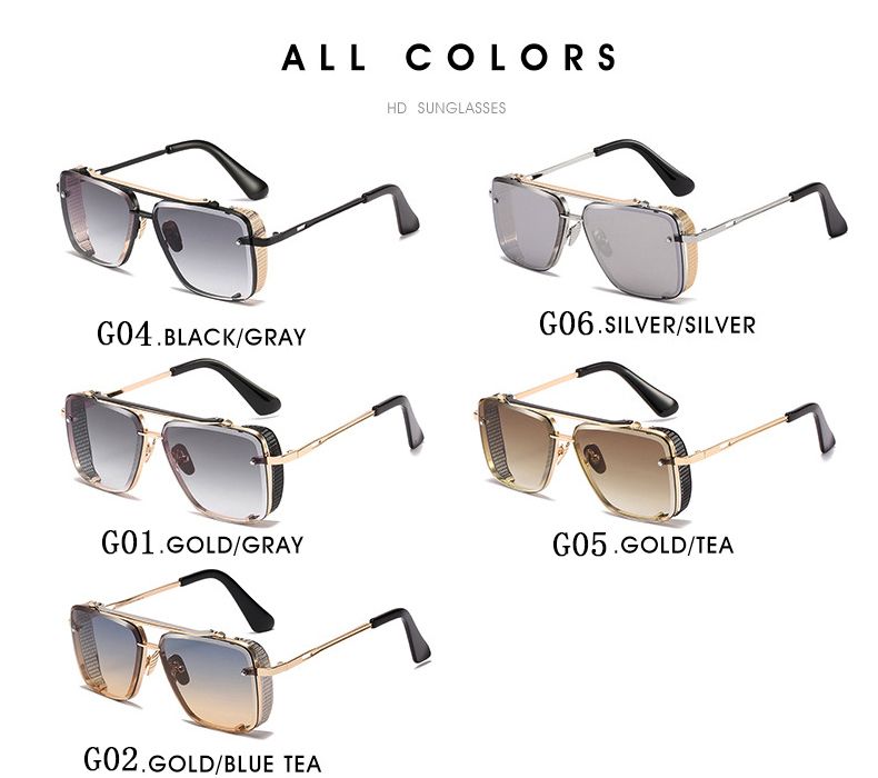 2023 Steampunk Per Gli Uomini Vintage Punk Occhiali Da Sole Donne Alla Moda Piazza Occhiali di Moda Luxe Gafas De Sol Hombre Zonnebril_voghion.com