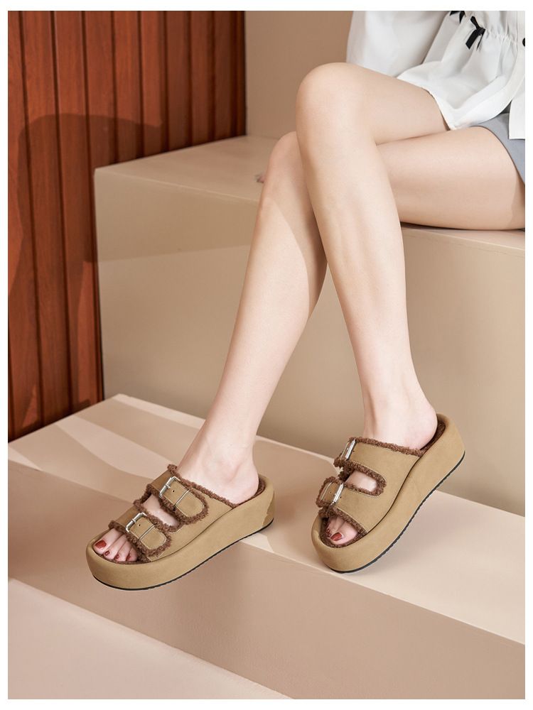 SH213-42025 Herbst und Winter Neue Casual Fashion Non-Slip Soft Bottom Pelzigen Schuhe für Frauen_voghion.com