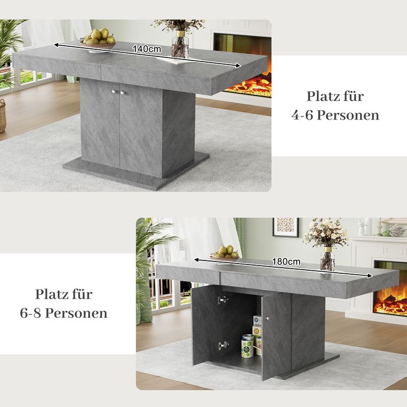 Estisch 140/180x80cm con stauraum, Betonoptik_voghion.com