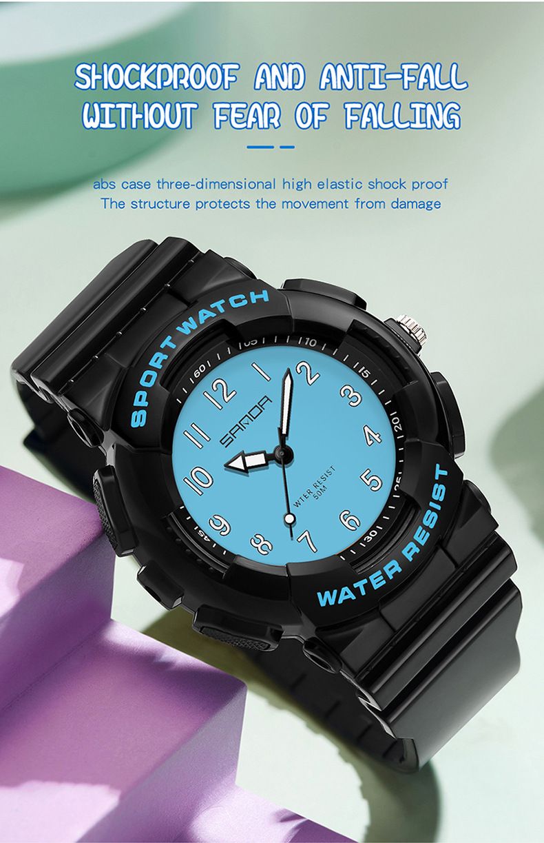 Orologio sportivo unisex alla moda con display digitale, impermeabile fino a 50 m, cinturino in TPU leggero, casual ed elegante per adolescenti e adulti._voghion.com