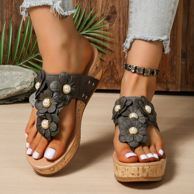 Summer Women's Flip Flops - Massage Nodule Wedge Sandals With Arch Support & Thick Sole For Beach & Casual Wear_voghion.com