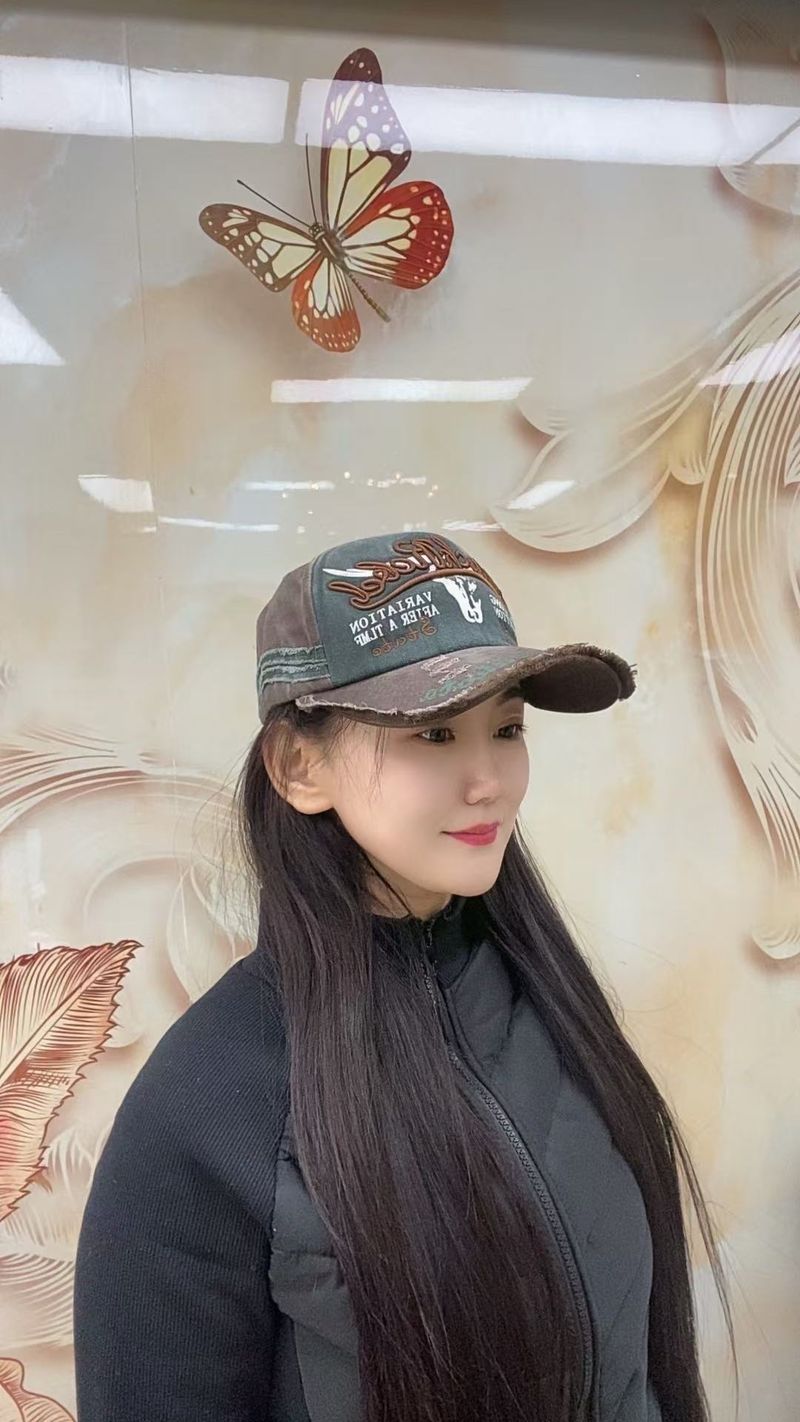 Cappellini da baseball da uomo, cappellini da baseball hip-hop, all'ingrosso, nuovi, stile casual, versatili, in denim, con lettere ricamate e pois._voghion.com