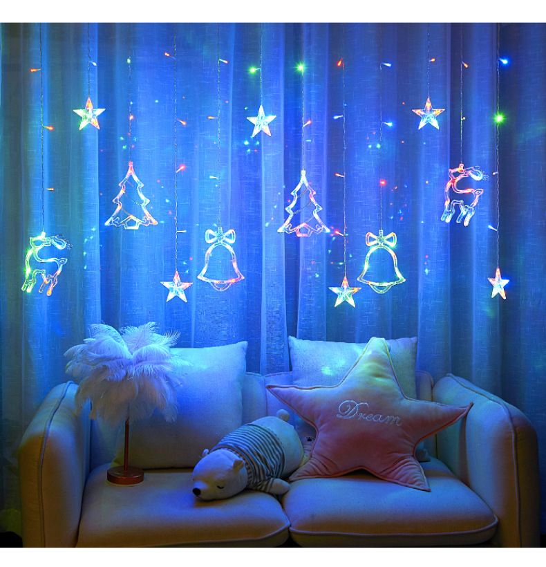 LED Small Colorful Flashing String Starry Sky Curtain Decoration Outdoor Solar Star Lights_voghion.com