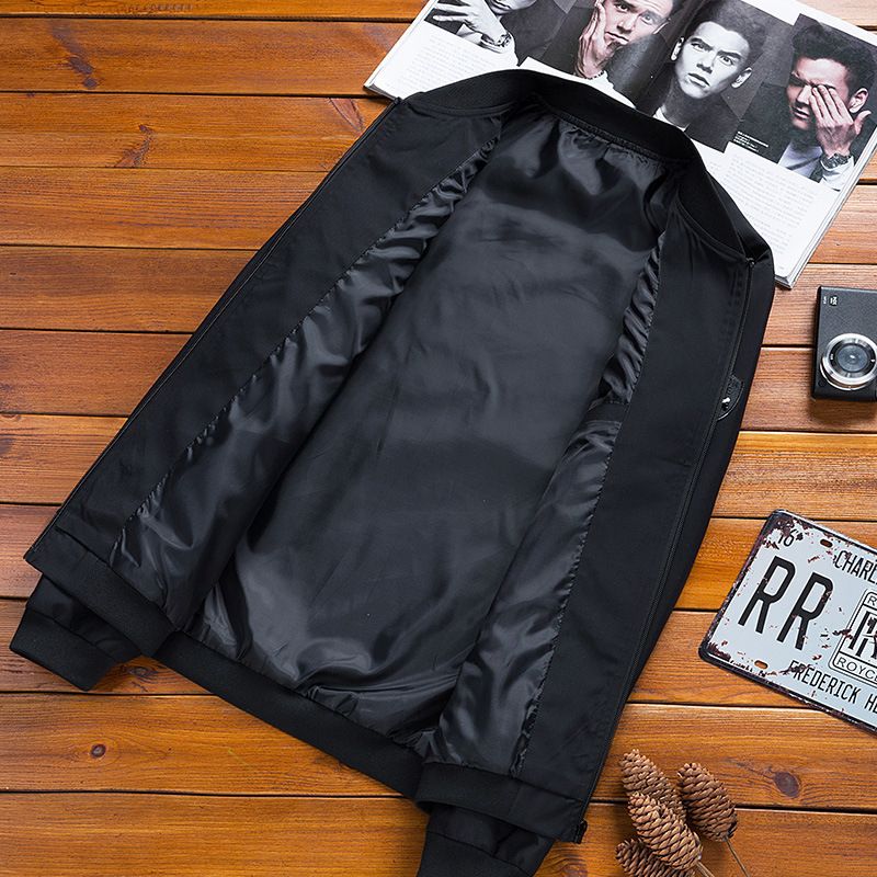 CT Spring Autumn Korean Style Slim Fit Solid Color Coat Men Handsome Plus Size Baseball Jacket Men's Customizable_voghion.com