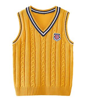 "Unisex-Baumwollweste mit Zopfmuster für Kinder – Schuluniformpullover im koreanischen Stil (100–180 cm, 5 Farben)"_voghion.com