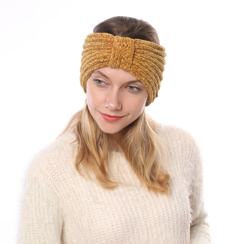 Accessori per capelli con fascia per capelli con fiocco in lana lavorata a maglia morbida, ispessita, alta elasticità e calda autunno/inverno da donna_voghion.com