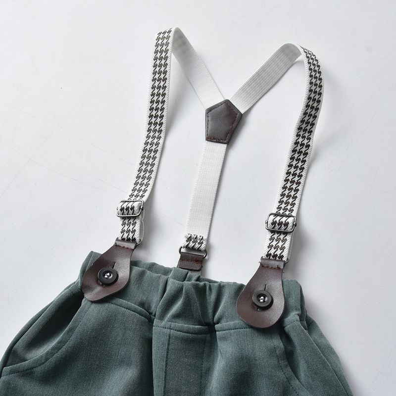 Ragazzi per bambini vestito a maniche corte 2021 nuova bella camicia a maniche corte bretelle pantaloni vestito da prestazione bambini abbigliamento per bambini in stile coreano_voghion.com